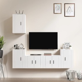 Set de muebles de TV 5 pzas madera contrachapada blanco brillo de vidaXL, Muebles TV - Ref: Foro24-3188568, Precio: 198,65 €,...