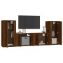 Set de muebles para TV 4 pzas madera contrachapada marrón roble de vidaXL, Muebles TV - Ref: Foro24-3188557, Precio: 179,39 €...