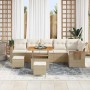 Conjunto de sofá de jardín con cojín Beige Poliratán en Sofás de exterior | Comprar online en Foru.es
