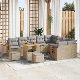 Conjunto de sofá de jardín con cojín Beige Poliratán en Sofás de exterior | Comprar online en Foru.es