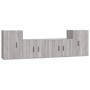 Set de muebles para TV 4 pzas madera contrachapada gris Sonoma de vidaXL, Muebles TV - Ref: Foro24-3188548, Precio: 158,85 €,...