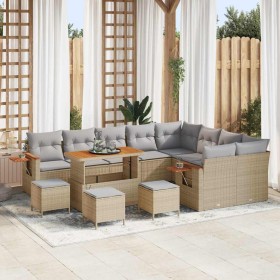Conjunto de sofá de jardín con cojín Beige Poliratán en Sofás de exterior | Comprar online en Foru.es