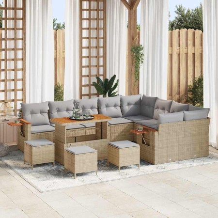 Conjunto de sofá de jardín con cojín Beige Poliratán en Sofás de exterior | Comprar online en Foru.es