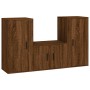 Set de muebles para TV 3 pzas madera contrachapada roble marrón de vidaXL, Muebles TV - Ref: Foro24-3188525, Precio: 140,64 €...