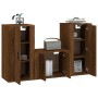 Set de muebles para TV 3 pzas madera contrachapada roble marrón de vidaXL, Muebles TV - Ref: Foro24-3188525, Precio: 140,64 €...
