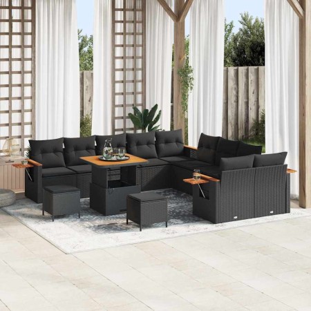 Conjunto de sofás de jardín 17 pcs Negro ratán sintético en Sofás de exterior | Comprar online en Foru.es
