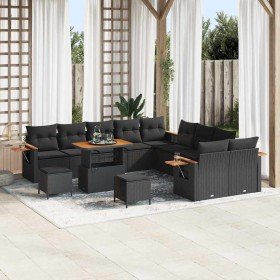Conjunto de sofás de jardín 17 pcs Negro ratán sintético en Sofás de exterior | Comprar online en Foru.es