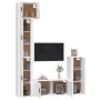 Set de muebles de TV 5 pzas madera contrachapada blanco brillo de vidaXL, Muebles TV - Ref: Foro24-3188800, Precio: 294,50 €,...