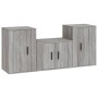 Set de muebles para TV 3 pzas madera contrachapada gris Sonoma de vidaXL, Muebles TV - Ref: Foro24-3188500, Precio: 116,55 €,...