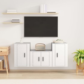 Set de muebles de TV 3 piezas madera contrachapada blanco de vidaXL, Muebles TV - Ref: Foro24-3188494, Precio: 112,51 €, Desc...