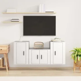 Set de muebles de TV 3 piezas madera contrachapada blanco de vidaXL, Muebles TV - Ref: Foro24-3188494, Precio: 111,36 €, Desc...