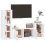 Set de muebles de TV 4 pzas madera contrachapada blanco brillo de vidaXL, Muebles TV - Ref: Foro24-3188600, Precio: 193,64 €,...