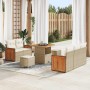 Conjunto de sofá de jardín con cojín Beige Poliratán en Sofás de exterior | Comprar online en Foru.es