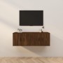 Muebles para TV de pared 2 uds roble marrón 57x34,5x40 cm de vidaXL, Muebles TV - Ref: Foro24-3188341, Precio: 80,26 €, Descu...