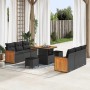 Conjunto de sofás de jardín 11 pcs Negro ratán sintético en Sofás de exterior | Comprar online en Foru.es