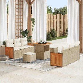 Conjunto de sofás de jardín con cojín 11 pcs Beige y Crema en Sofás de exterior | Comprar online en Foru.es