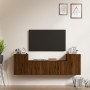 Set de muebles para TV 4 pzas madera contrachapada marrón roble de vidaXL, Muebles TV - Ref: Foro24-3188549, Precio: 151,56 €...