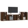 Set de muebles para TV 4 pzas madera contrachapada marrón roble de vidaXL, Muebles TV - Ref: Foro24-3188549, Precio: 151,56 €...