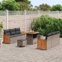 Conjunto de sofás de jardín 11 pcs Gris ratán sintético en Sofás de exterior | Comprar online en Foru.es