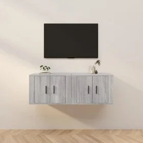 Muebles para TV de pared 2 uds gris Sonoma 57x34,5x40 cm de vidaXL, Muebles TV - Ref: Foro24-3188340, Precio: 86,68 €, Descue...