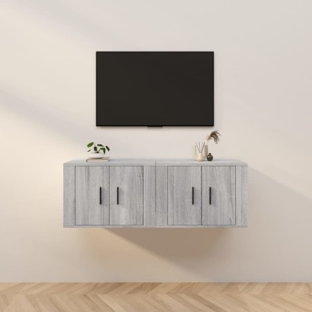 Muebles para TV de pared 2 uds gris Sonoma 57x34,5x40 cm de vidaXL, Muebles TV - Ref: Foro24-3188340, Precio: 87,91 €, Descue...