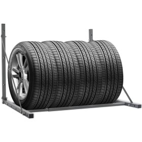 Soporte para neumáticos acero plateado de vidaXL, Almacenamiento y carga de vehículos - Ref: Foro24-210353, Precio: 55,94 €, ...