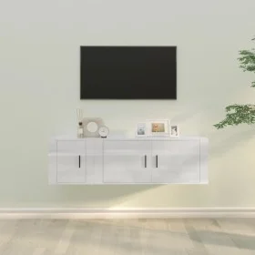 Set de muebles de TV 2 pzas madera contrachapada blanco brillo de vidaXL, Muebles TV - Ref: Foro24-3188424, Precio: 101,17 €,...
