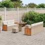 Conjunto de sofá de jardín 10 pcs Beige y Crema ratán sintético en Sofás de exterior | Comprar online en Foru.es