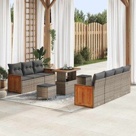 Conjunto de sofás de jardín 13 pcs Gris ratán sintético en Sofás de exterior | Comprar online en Foru.es