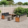 Conjunto de sofás de jardín 13 pcs Gris ratán sintético en Sofás de exterior | Comprar online en Foru.es