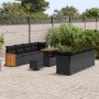 Conjunto de sofás de jardín 12 pcs Negro ratán sintético en Sofás de exterior | Comprar online en Foru.es
