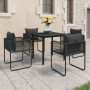 Set de comedor de jardín de 5 piezas PVC ratán negro en Conjuntos de jardín | Comprar online en Foru.es