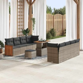 Conjunto de sofás de jardín 12 pcs Gris ratán sintético en Sofás de exterior | Comprar online en Foru.es