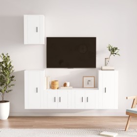 Set de muebles para TV 5 piezas madera contrachapada blanco de vidaXL, Muebles TV - Ref: Foro24-3188574, Precio: 206,26 €, De...