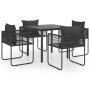 Set de comedor de jardín de 5 piezas PVC ratán negro en Conjuntos de jardín | Comprar online en Foru.es