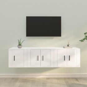 Set de muebles de TV 3 pzas madera contrachapada blanco brillo de vidaXL, Muebles TV - Ref: Foro24-3188440, Precio: 106,95 €,...