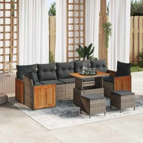 Conjunto de sofás de jardín 13 pcs Gris ratán sintético en Sofás de exterior | Comprar online en Foru.es