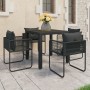 Set de comedor de jardín de 5 piezas PVC ratán negro en Conjuntos de jardín | Comprar online en Foru.es