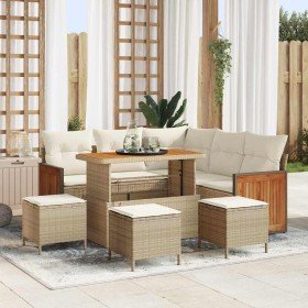 Conjunto de sofá de jardín 8 pcs Beige y Crema ratán sintético en Sofás de exterior | Comprar online en Foru.es