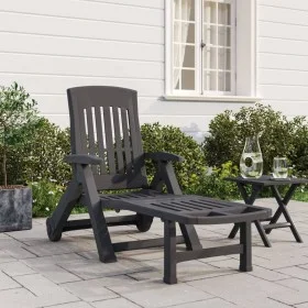 Folding lounger with PP wheels anthracite gray by vidaXL, Loungers - Ref: Foro24-364698, Price: 171,25 €, Discount: %