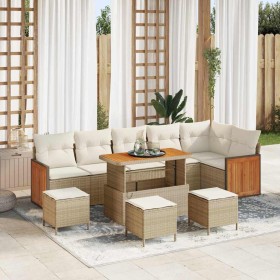 Conjunto de sofás de jardín con cojín 12 pcs Beige y Crema en Sofás de exterior | Comprar online en Foru.es