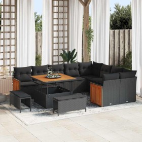 Conjunto de sofás de jardín 13 pcs Negro ratán sintético en Sofás de exterior | Comprar online en Foru.es