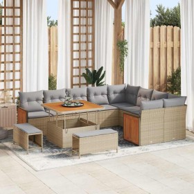 Conjunto de sofás de jardín con cojín 13 pcs Beige y Gris Claro en Sofás de exterior | Comprar online en Foru.es