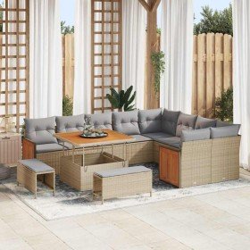 Conjunto de sofás de jardín con cojín 13 pcs Beige y Gris Claro en Sofás de exterior | Comprar online en Foru.es