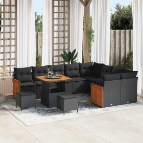 Conjunto de sofás de jardín 13 pcs Negro ratán sintético en Sofás de exterior | Comprar online en Foru.es
