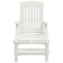Tumbona plegable con ruedas PP blanco de vidaXL, Tumbonas - Ref: Foro24-364696, Precio: 135,70 €, Descuento: %