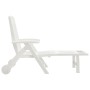 Tumbona plegable con ruedas PP blanco de vidaXL, Tumbonas - Ref: Foro24-364696, Precio: 135,70 €, Descuento: %