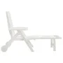 Tumbona plegable con ruedas PP blanco de vidaXL, Tumbonas - Ref: Foro24-364696, Precio: 134,13 €, Descuento: %