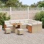 Conjunto de sofá de jardín 12 pcs Beige y Crema ratán sintético en Sofás de exterior | Comprar online en Foru.es
