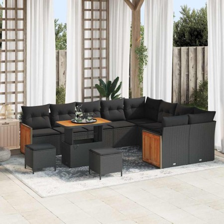 Conjunto de sofás de jardín 13 pcs Negro ratán sintético en Sofás de exterior | Comprar online en Foru.es